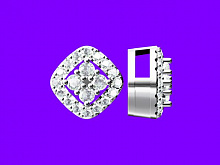 Silver pendant with grown diamonds