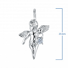 Silver pendant with grown diamond