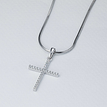 Кулон из серебра с выращенными бриллиантами