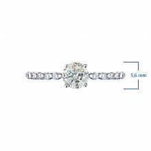 Silver ring with grown diamonds