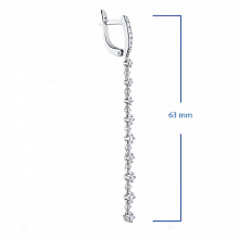 Silver earrings with grown diamonds