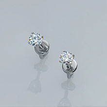 Silver stud earrings with grown diamonds