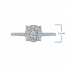 Silver ring with grown diamonds