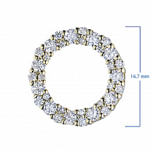 Кулон из жёлтого золота с выращенными бриллиантами