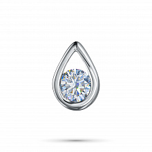 Silver pendant with grown diamond